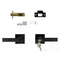 Key Lock Function Black Square Door Handle Set