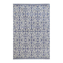 Geometric Blue And White Rug