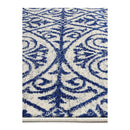 Geometric Blue And White Rug