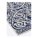 Geometric Blue And White Rug