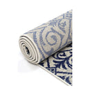 Geometric Blue And White Rug