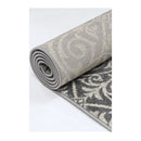 Geometric Grey And White Rug