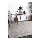Geometric Grey And White Rug