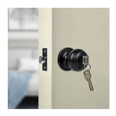Key Lock Function Black Round Door Knob Set