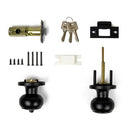 Key Lock Function Black Round Door Knob Set