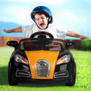 Kid's Ride On Bugatti Style Sports Car - Black/Orange