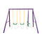 Kids 4 Seater Swing Set Purple Green