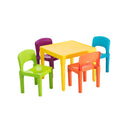 Kids Plastic 5 Piece Table 4 Chairs Set