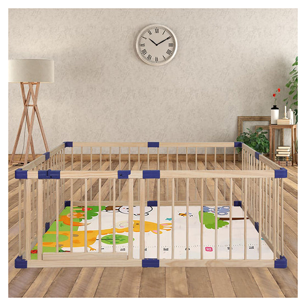 Kids Playpen Wooden Baby Safety Gate Fence Child Play Toy Security