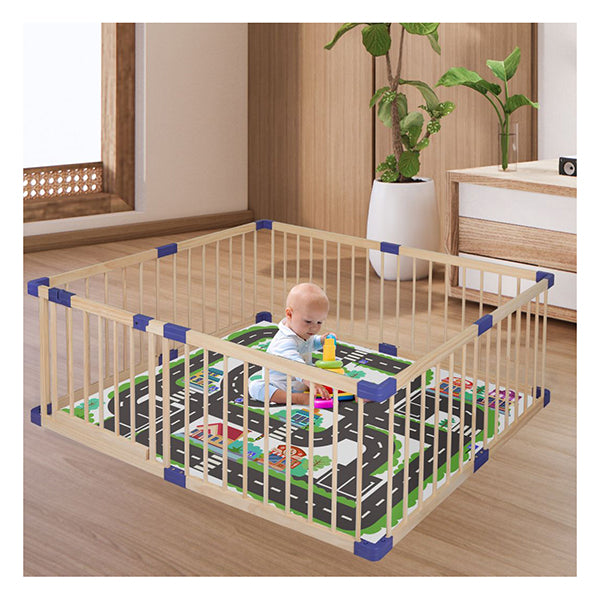 Kids Playpen Wooden Baby Safety Gate Fence Child Play Toy Security