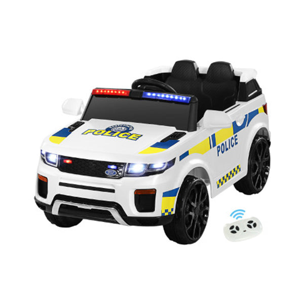 Kids Ride On Car Electric Patrol Police Toy Remote Control 12V White