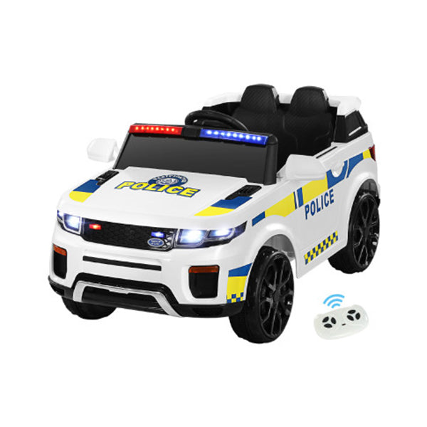 Kids Ride On Car Electric Patrol Police Toy Remote Control 12V White ...