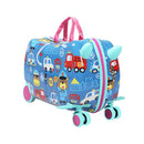 Kids Ride On Suitcase Children Travel Luggage Trolley Cars