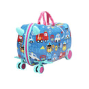 Kids Ride On Suitcase Children Travel Luggage Trolley Cars