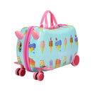 Kids Ride On Suitcase Travel Luggage Carry Bag Trolley Ice Cream