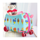 Kids Ride On Suitcase Travel Luggage Carry Bag Trolley Ice Cream