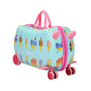 Kids Ride On Suitcase Travel Luggage Carry Bag Trolley Ice Cream