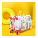 Kids Ride On Suitcase Travel Luggage Carry Bag Trolley Zoo