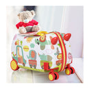 Kids Ride On Suitcase Travel Luggage Carry Bag Trolley Zoo