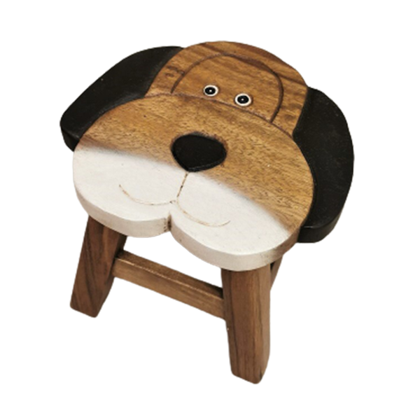 Kids Wooden Stool Dog