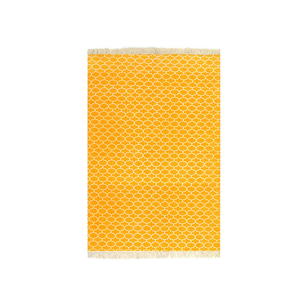Kilim Cotton With Pattern Yellow Rug