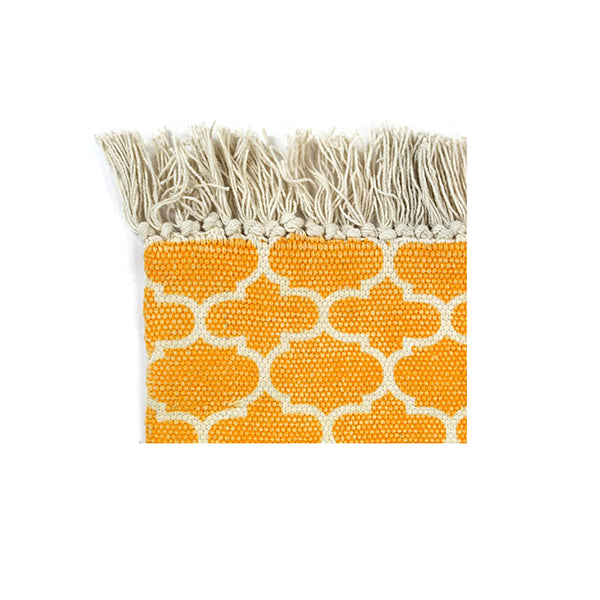 Kilim Cotton With Pattern Yellow Rug