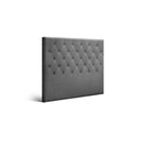 King Single Size Bed Headboard Fabric Frame Base Cappi Grey
