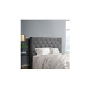 King Single Size Bed Headboard Fabric Frame Base Cappi Grey
