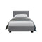 King Single Size Gas Lift Bed Frame With Storage Mattress Grey Fabric Nino