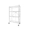 4 Tier Steel White Stand Multi Functional Shelves With Wheels