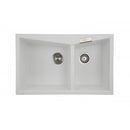 800X500Mm Granite Stone Kitchen Laundry Sink Double Bowl Mounted White