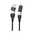 Kivee 4 In 1 Charging Cable 1M Black
