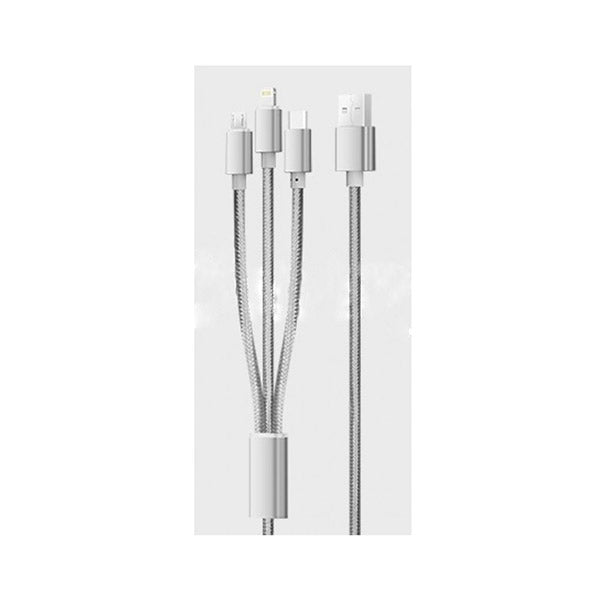 Kivee Usb To 3 In 1 Charging Cable Silver