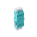 Lc Om3 Om4 Multimode Through Coupler Flangeless Duplex Aqua