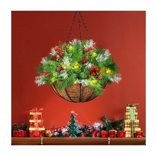 20 LED Lights Christmas Hanging Basket Ornament