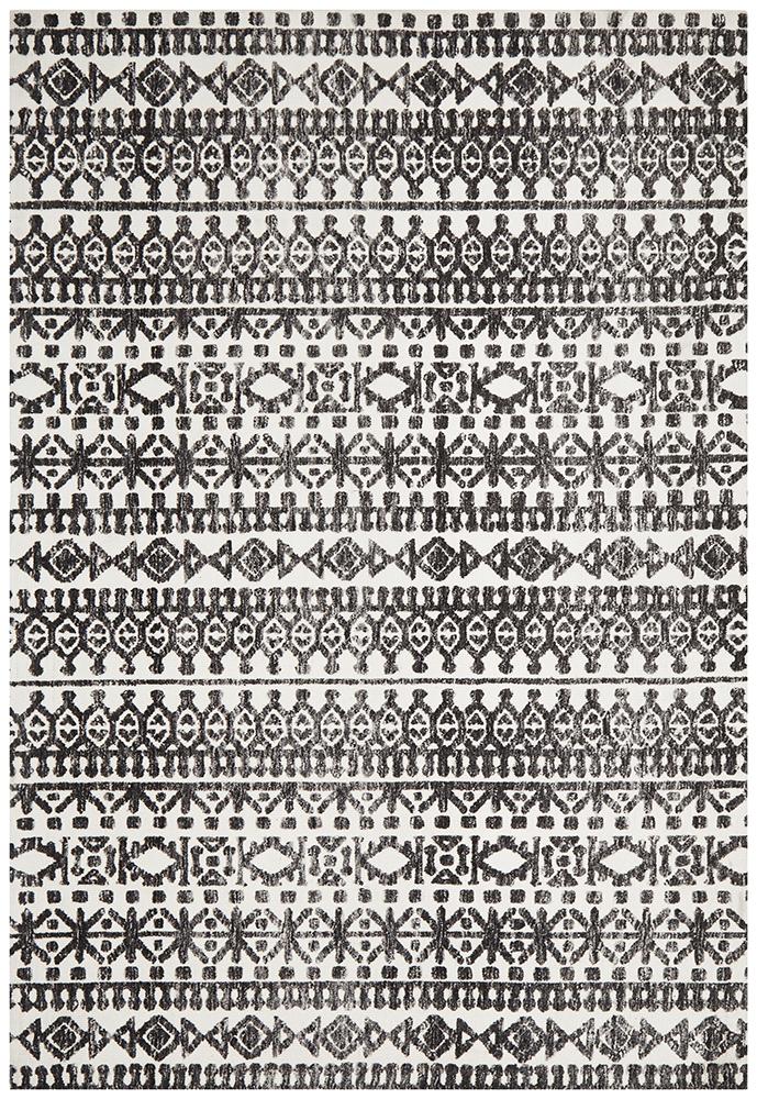 Levi Yasmin Ivory Black Rug