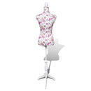 Ladies Bust Display Mannequin Cotton - White With Rose