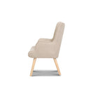 Lansar Beige Armchair and Ottoman