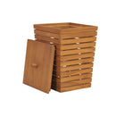 Laundry Basket 30 X 30 X 45 Cm Solid Teak Wood