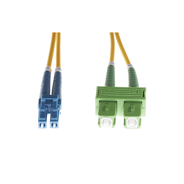 Lc To Sc Apc Os1 Os2 Singlemode Fibre Optic Duplex Cable Yellow