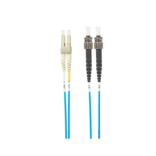 Lc To St Om4 Multimode Fibre Optic Cable Blue