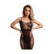 Le Desir Knee Length Lace And Fishnet Dress Black One Size