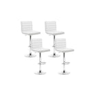 Leather Lined Pattern Bar Stools Set Of 4