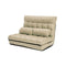 Leather Lounge Sofa Double Bed Gemini Beige