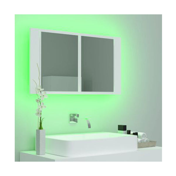 Led Bathroom Mirror Cabinet White 80 X 12 X 45 Cm