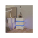 Led Bedside Cabinet High Gloss White 45 X 35 X 67 Cm Chipboard