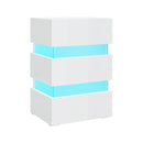 Led Bedside Cabinet High Gloss White 45 X 35 X 67 Cm Chipboard