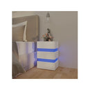 Led Bedside Cabinet High Gloss White 45 X 35 X 67 Cm Chipboard