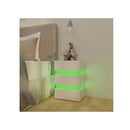 Led Bedside Cabinet High Gloss White 45 X 35 X 67 Cm Chipboard
