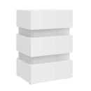 Led Bedside Cabinet High Gloss White 45 X 35 X 67 Cm Chipboard